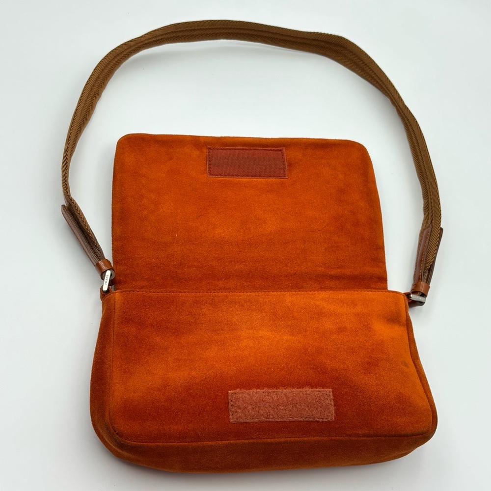 Prada Burnt Orange Patent & Suede Shoulder Bag - Picture 6 of 9